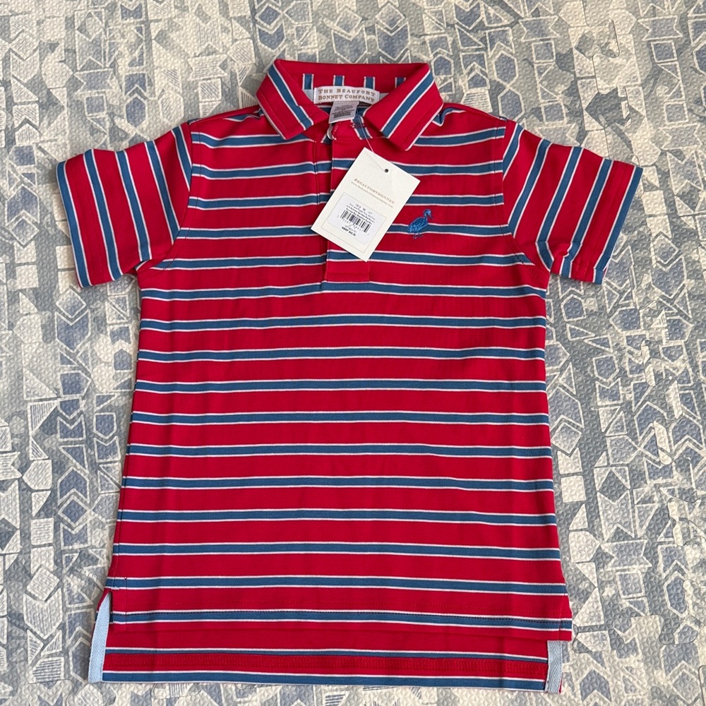 The Beaufort Bonnet Company striped polo